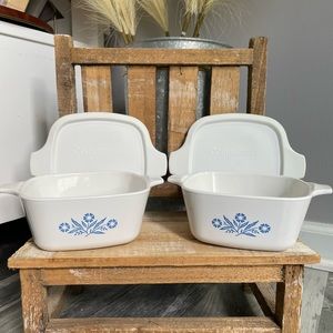 Corning Ware Blue Cornflower (p-43-b) with Lids